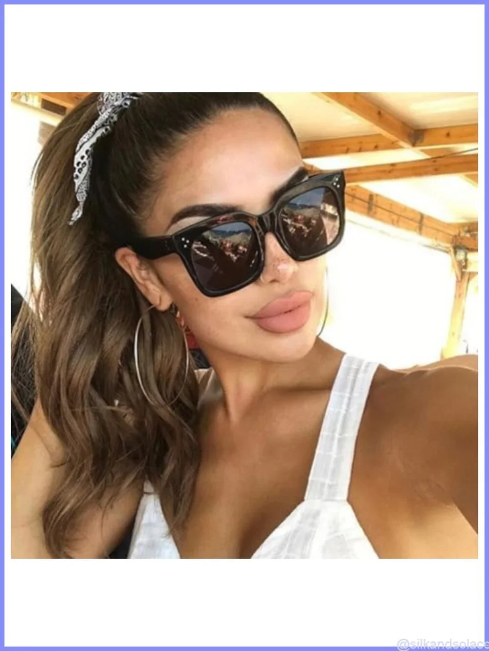 Oversized Retro Square UV400 Sunglasses Full-Frame Wrap Around